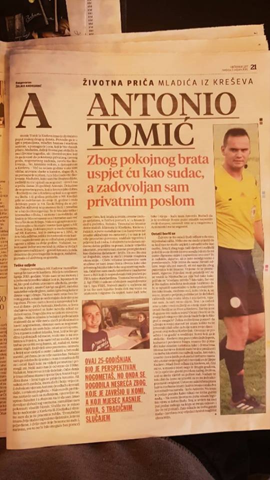 "Večerni list" o Antoniju Tomiću